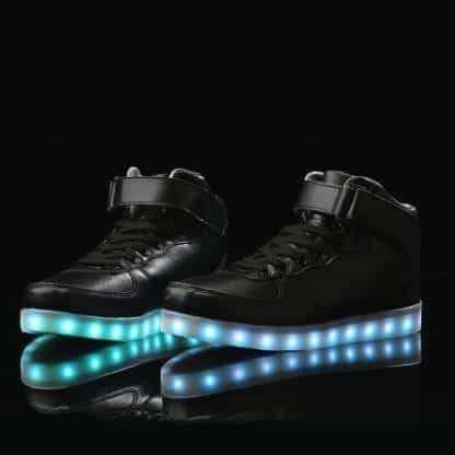 LED Shoes Mens Black High Top Remote - Image 6