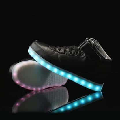 LED Shoes Mens Black High Top Remote - Image 7