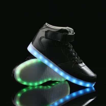 LED Shoes Mens Black High Top Remote - Image 3