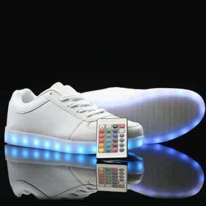 LED Shoes Women White Low Top Remote