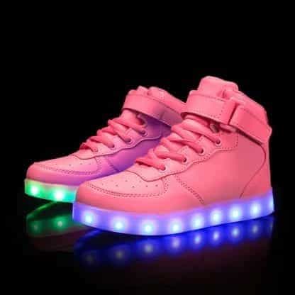 LED Shoes Little Kids Pink High Top - Image 3