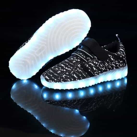 Led Shoes Black Kids Trainer Straps